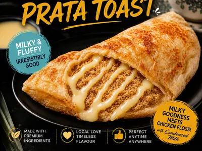 Go-Tea Milky Chicken Floss Prata Wrap